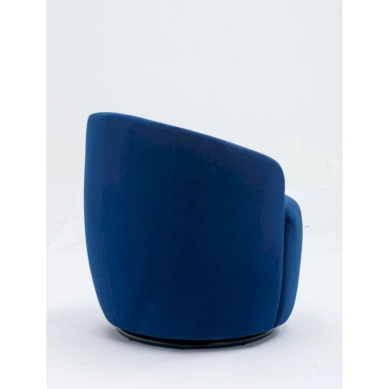 Fauteuil pivotant, Chaise de vanité ronde moderne pour salon, Fauteuil club confortable en velours, Petit canapé individuel