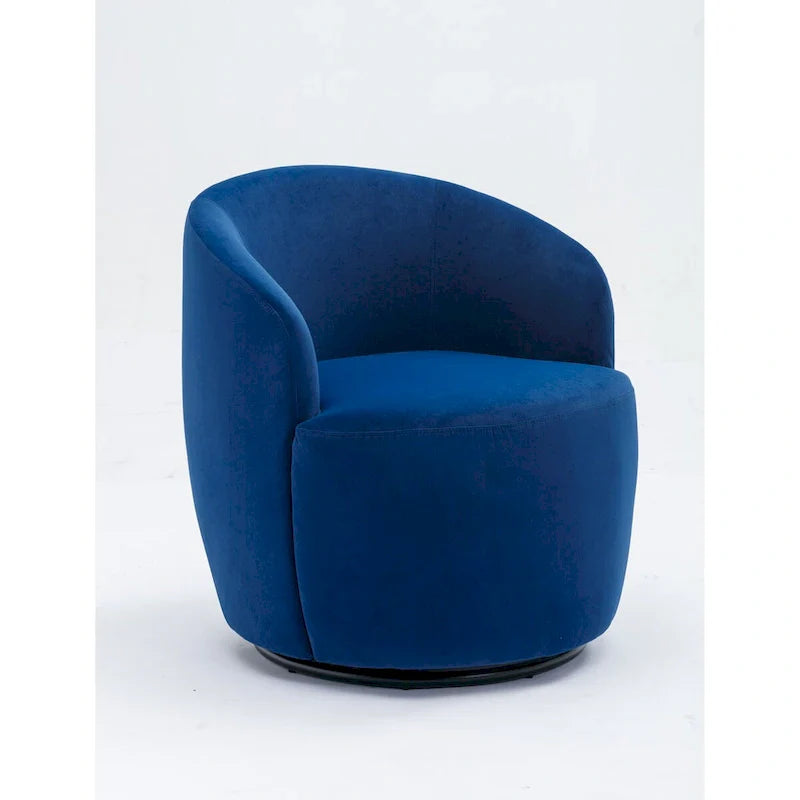 Fauteuil pivotant, Chaise de vanité ronde moderne pour salon, Fauteuil club confortable en velours, Petit canapé individuel
