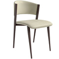 Chaise de salle à manger Aspen avec assise en cuir en métal noir