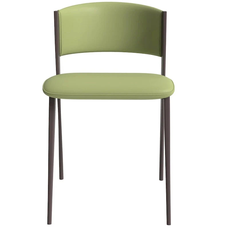Chaise de salle à manger Aspen avec assise en cuir en métal noir