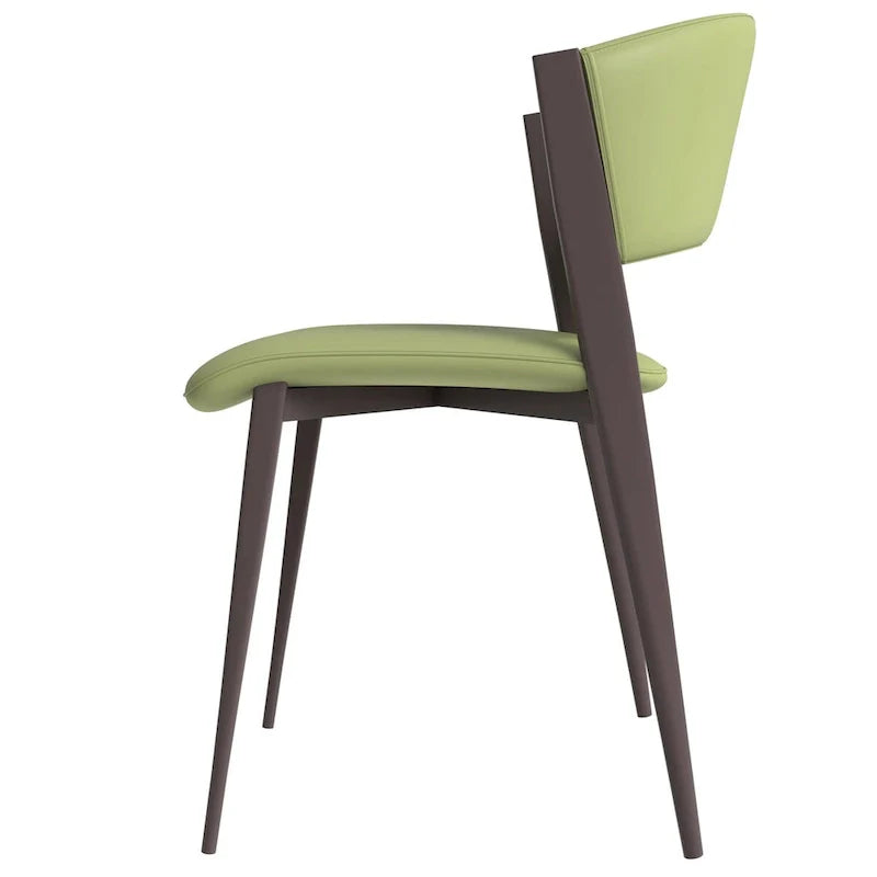 Chaise de salle à manger Aspen avec assise en cuir en métal noir