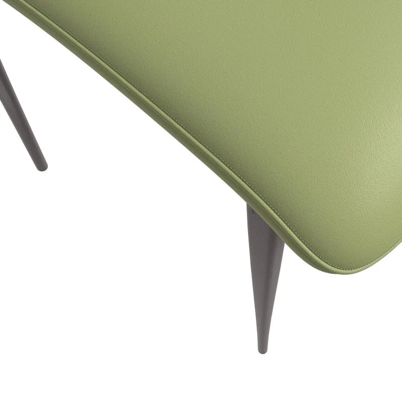 Chaise de salle à manger Aspen avec assise en cuir en métal noir