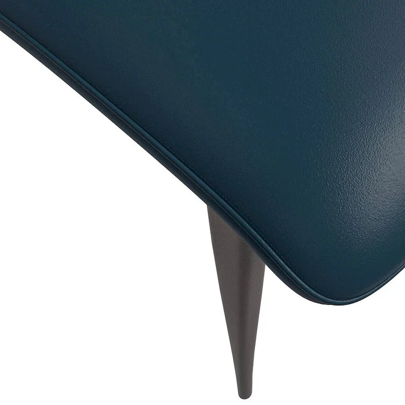 Chaise de salle à manger Aspen avec assise en cuir en métal noir