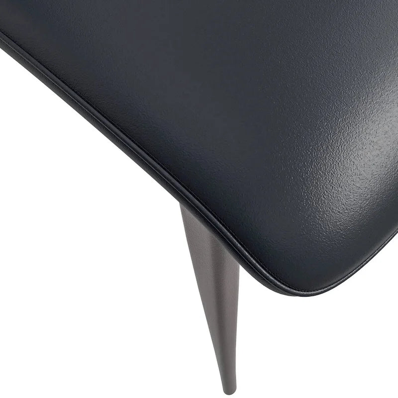 Chaise de salle à manger Aspen avec assise en cuir en métal noir