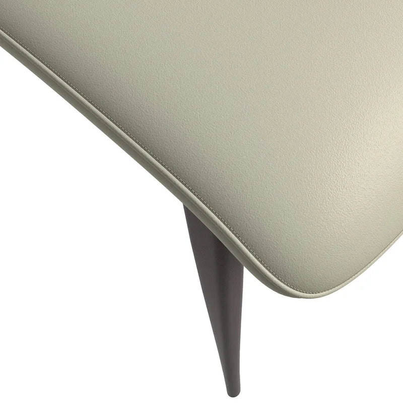 Chaise de salle à manger Aspen avec assise en cuir en métal noir
