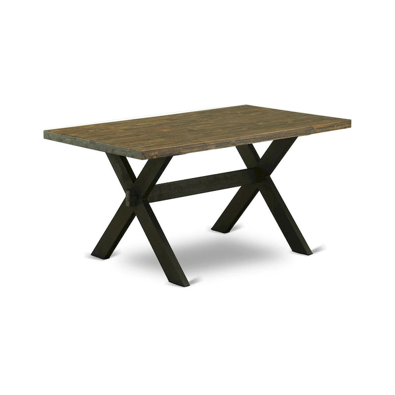 Table de salle à manger et chaises de cuisine empilables - Noir brossé