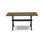 Table de salle à manger et chaises de cuisine empilables - Noir brossé