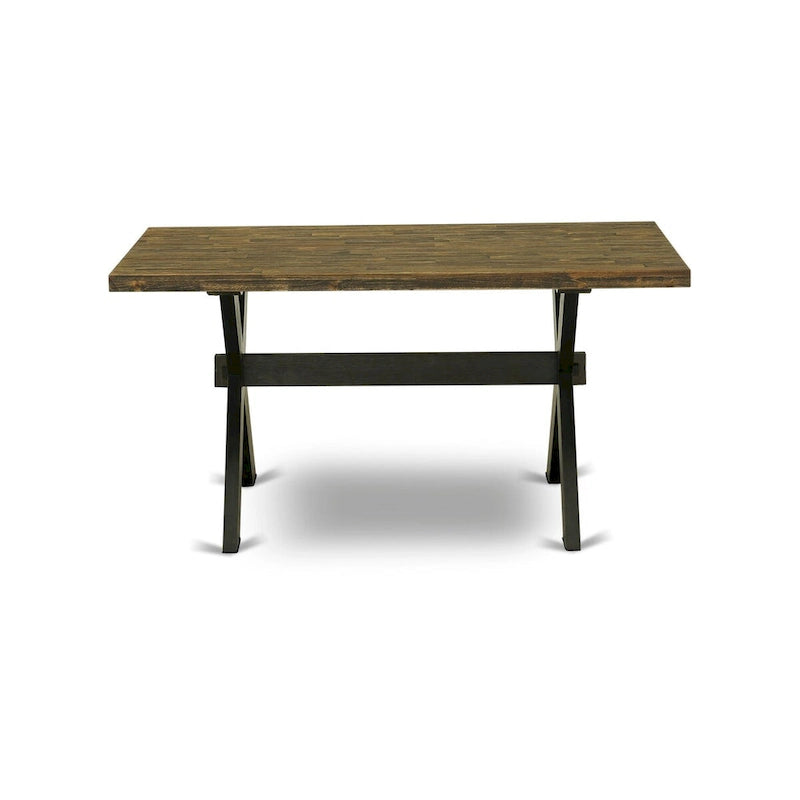 Table de salle à manger et chaises de cuisine empilables - Noir brossé