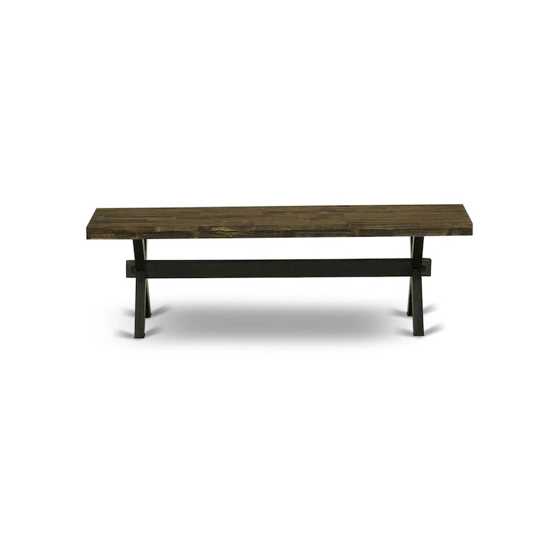 Table de salle à manger et chaises de cuisine empilables - Noir brossé