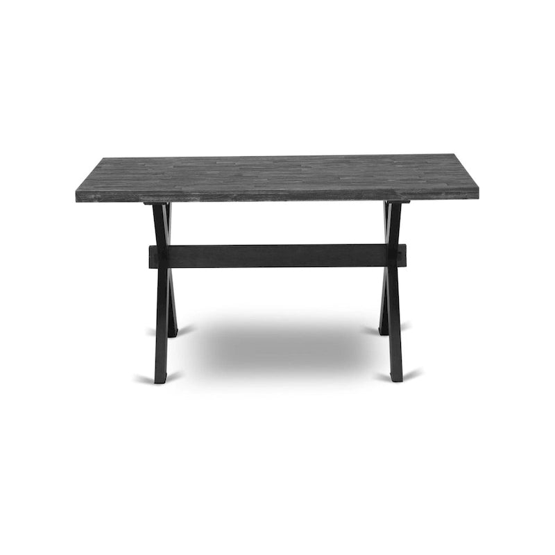 Table de salle à manger et chaises de cuisine empilables - Noir brossé