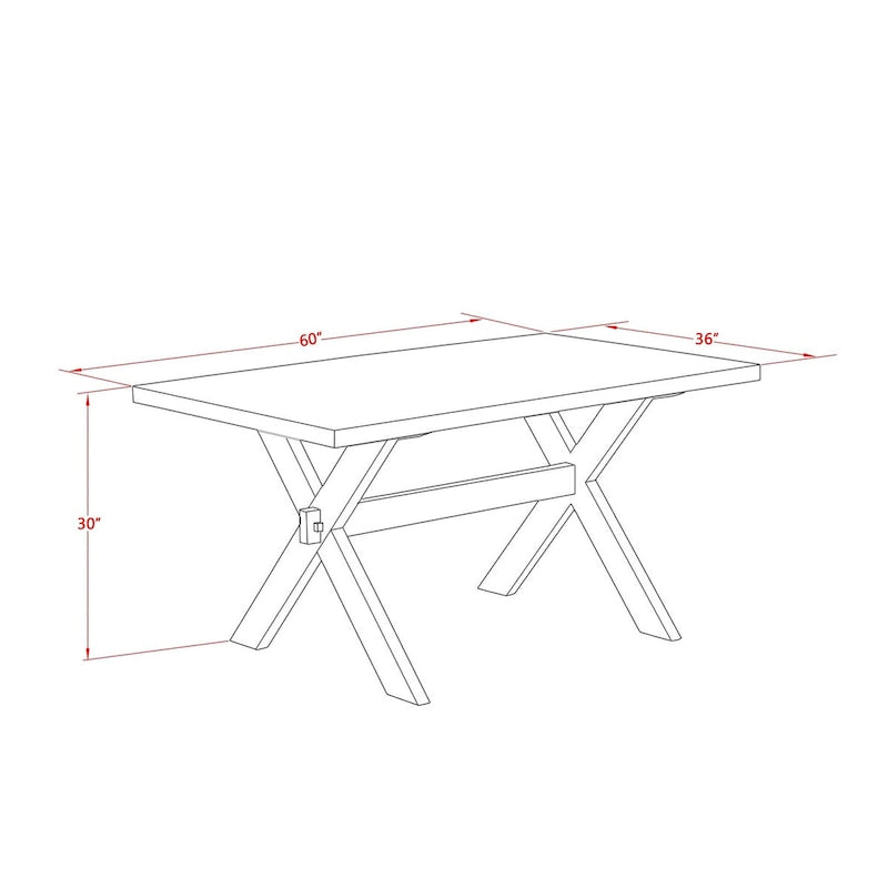 Table de salle à manger et chaises de cuisine empilables - Noir brossé