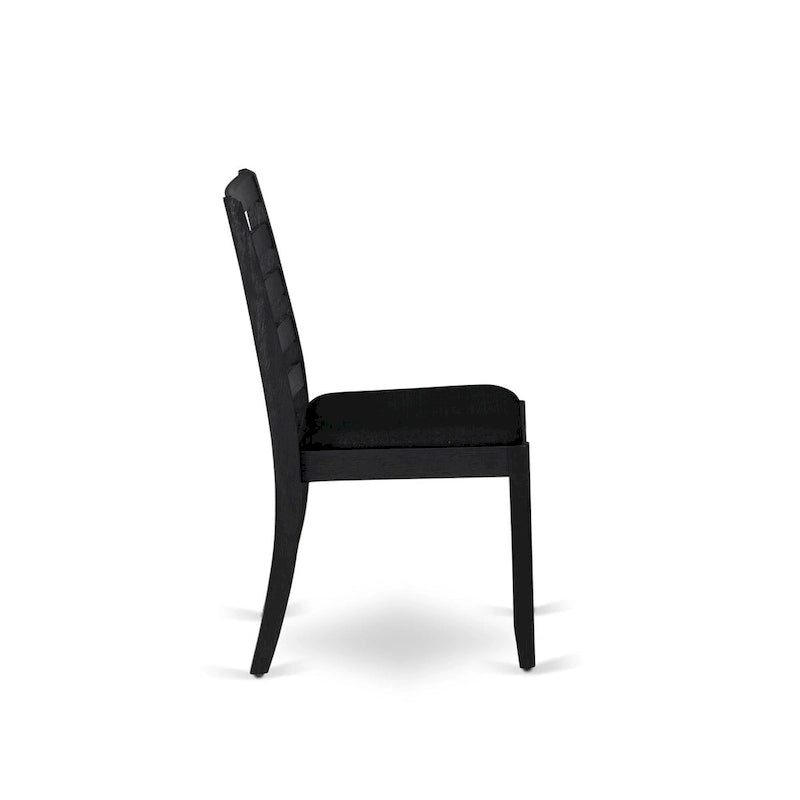 Table de salle à manger et chaises de cuisine empilables - Noir brossé