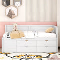 Lit banquette avec tiroirs de rangement et étagères bibliothèques, lit de coin capitaine pour enfants garçons filles adultes
