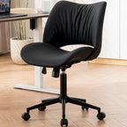 Swivel Armless Ergonomic Office Chair with Wheels