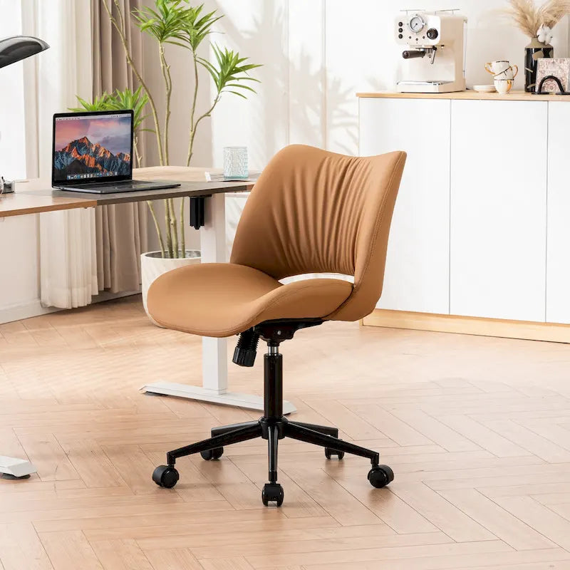 Chaise de bureau ergonomique sans accoudoirs avec roulettes