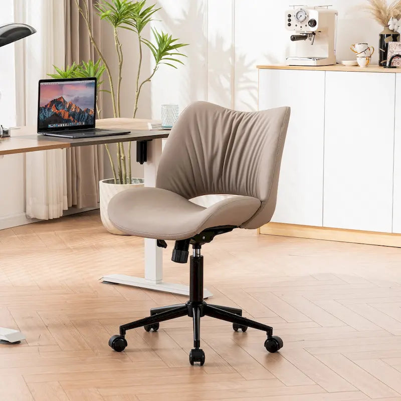 Chaise de bureau ergonomique sans accoudoirs avec roulettes