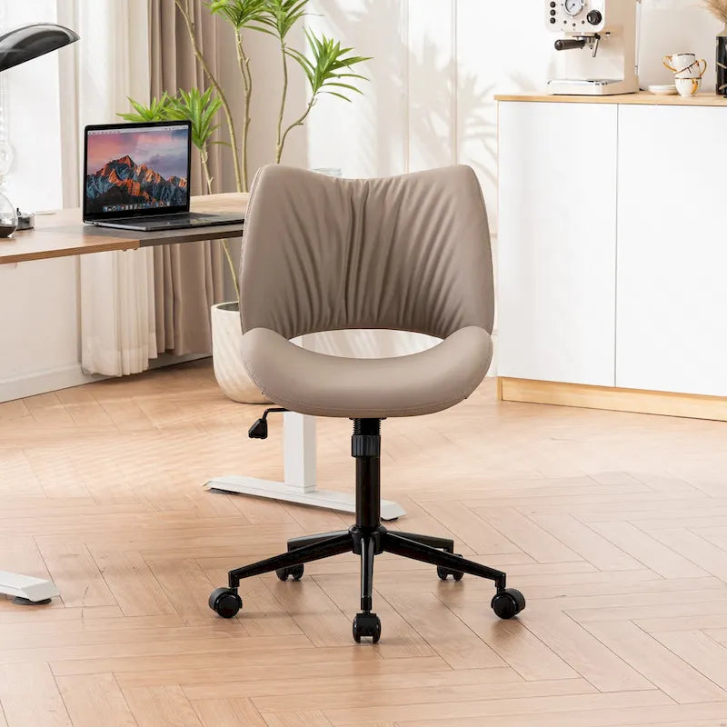 Chaise de bureau ergonomique sans accoudoirs avec roulettes