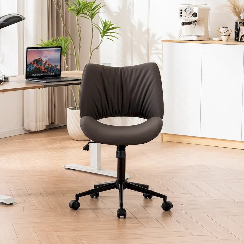 Chaise de bureau ergonomique sans accoudoirs avec roulettes