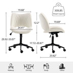 Chaise de bureau ergonomique sans accoudoirs avec roulettes