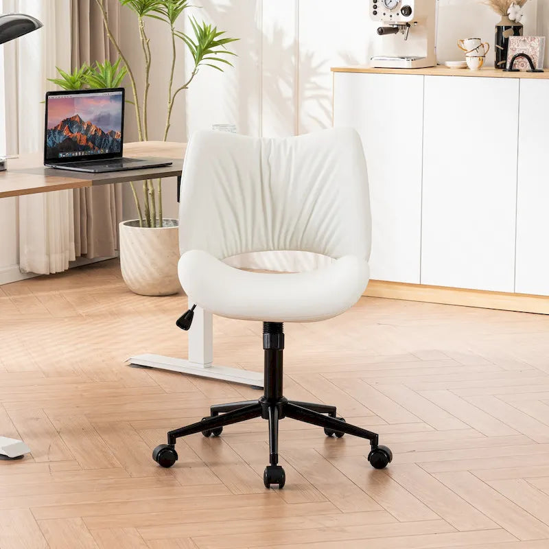 Chaise de bureau ergonomique sans accoudoirs avec roulettes