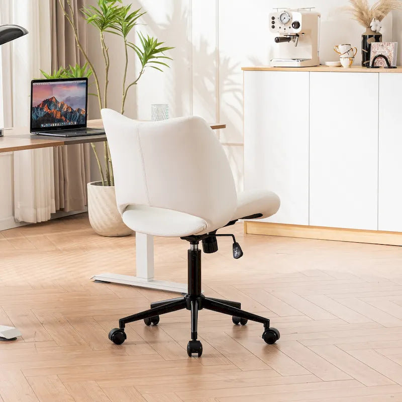 Chaise de bureau ergonomique sans accoudoirs avec roulettes