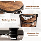 Table d'appoint ronde à 3 niveaux pour salon