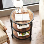 Table d'appoint ronde à 3 niveaux pour salon