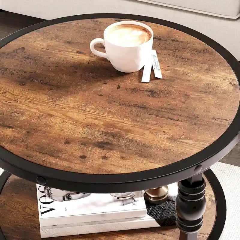 Table d'appoint ronde à 3 niveaux pour salon