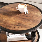 Table d'appoint ronde à 3 niveaux pour salon