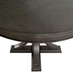 Table à manger ronde 44 po, finition bois massif, design classique, sans chaises