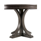 Table à manger ronde 44 po, finition bois massif, design classique, sans chaises