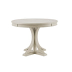 Table à manger ronde 44 po, finition bois massif, design classique, sans chaises