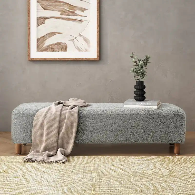 Banc Ottoman Naci en bouclé moderne