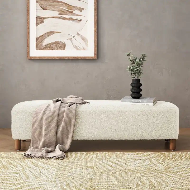 Banc Ottoman Naci en bouclé moderne