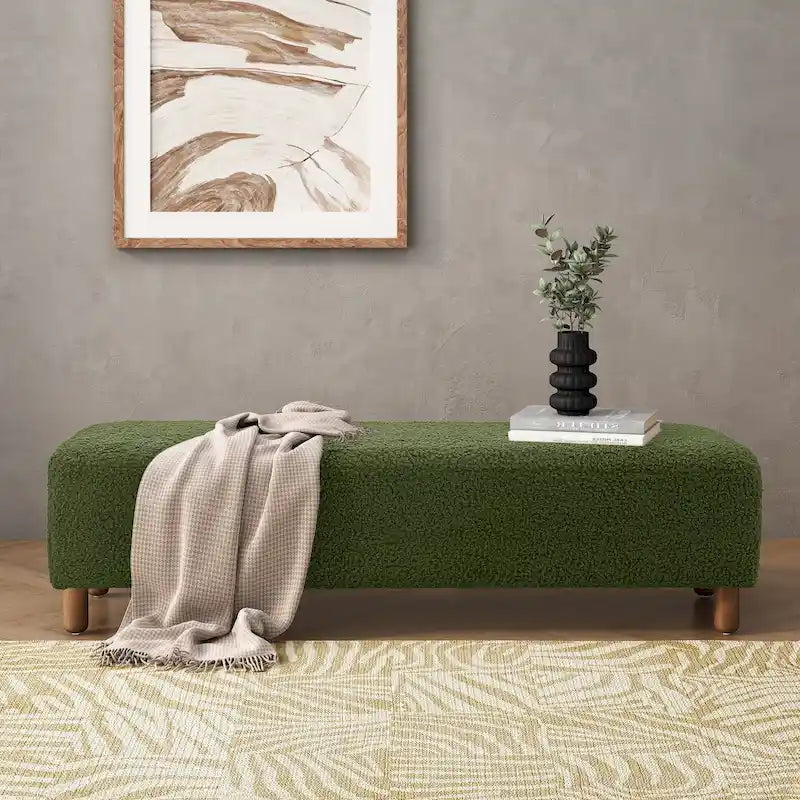 Banc Ottoman Naci en bouclé moderne