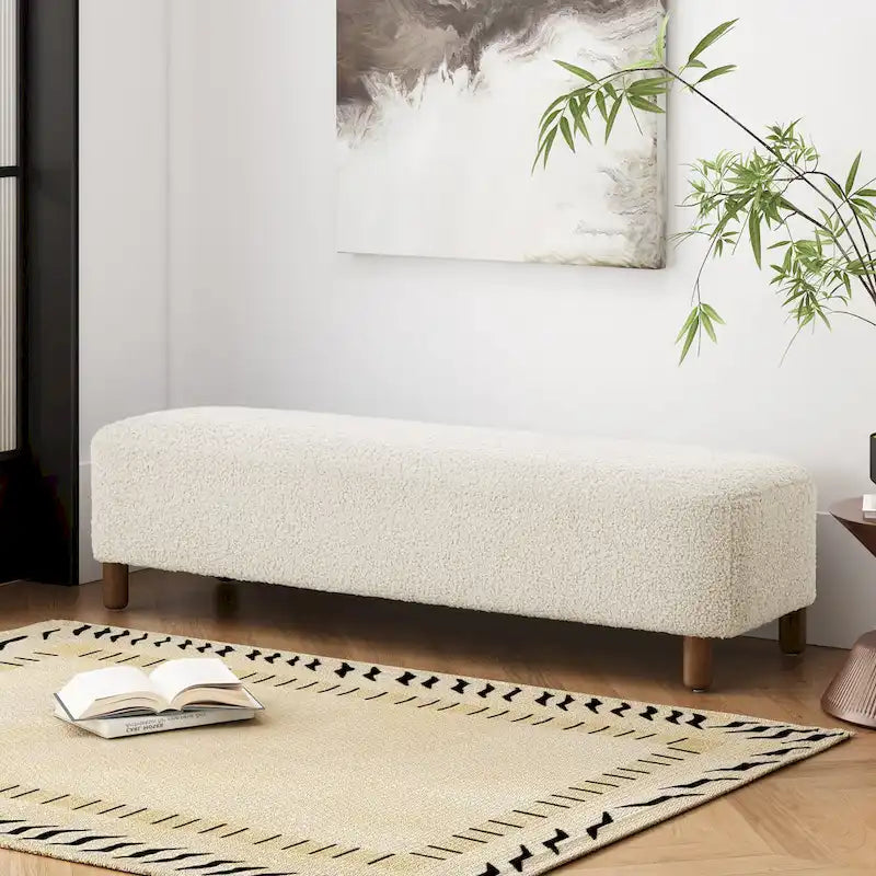 Banc Ottoman Naci en bouclé moderne