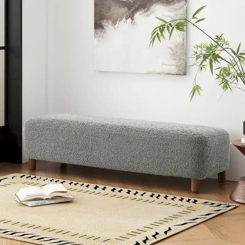 Banc Ottoman Naci en bouclé moderne