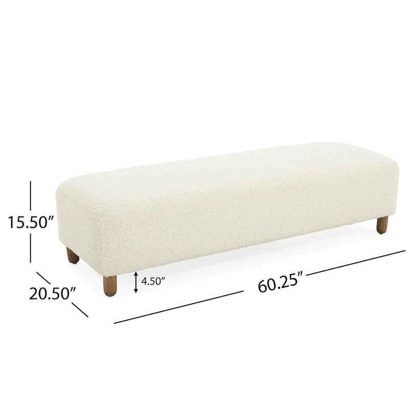 Banc Ottoman Naci en bouclé moderne