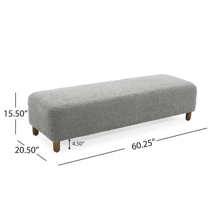 Banc Ottoman Naci en bouclé moderne