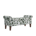 Banc de rangement Ottoman traditionnel à accoudoirs roulés avec clous décoratifs